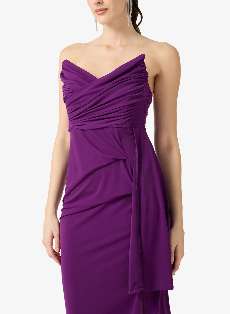 Ella Limited Edition  Bandeau Evening Dress With Slit for Women | Best Price UAE